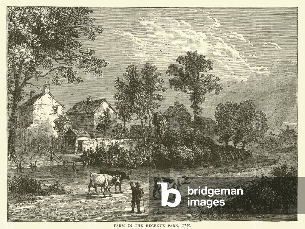 Farm in the Regent's Park, 1750 (engraving)