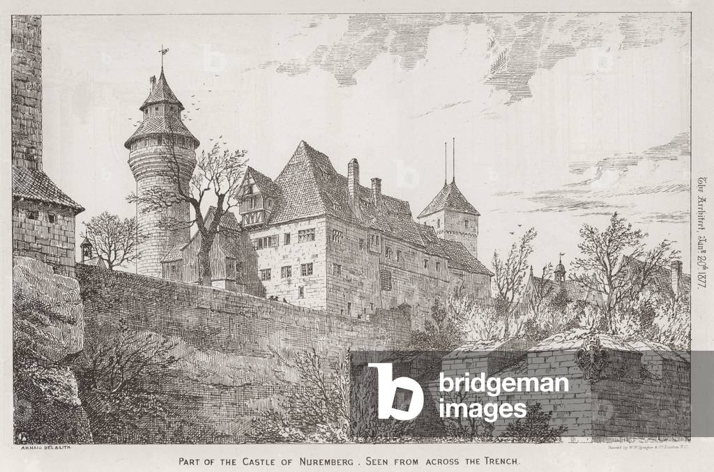 Part of the Castle of Nuremberg, seen from across the Trench (engraving)
