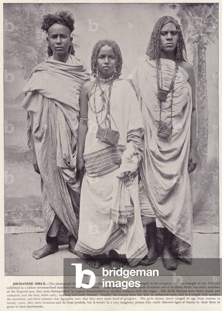 Chicago World's Fair, 1893: Soudanese Girls (b/w photo)