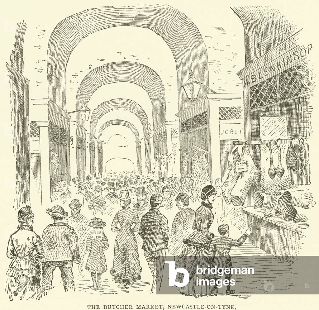The Butcher Market, Newcastle-on-Tyne (engraving)