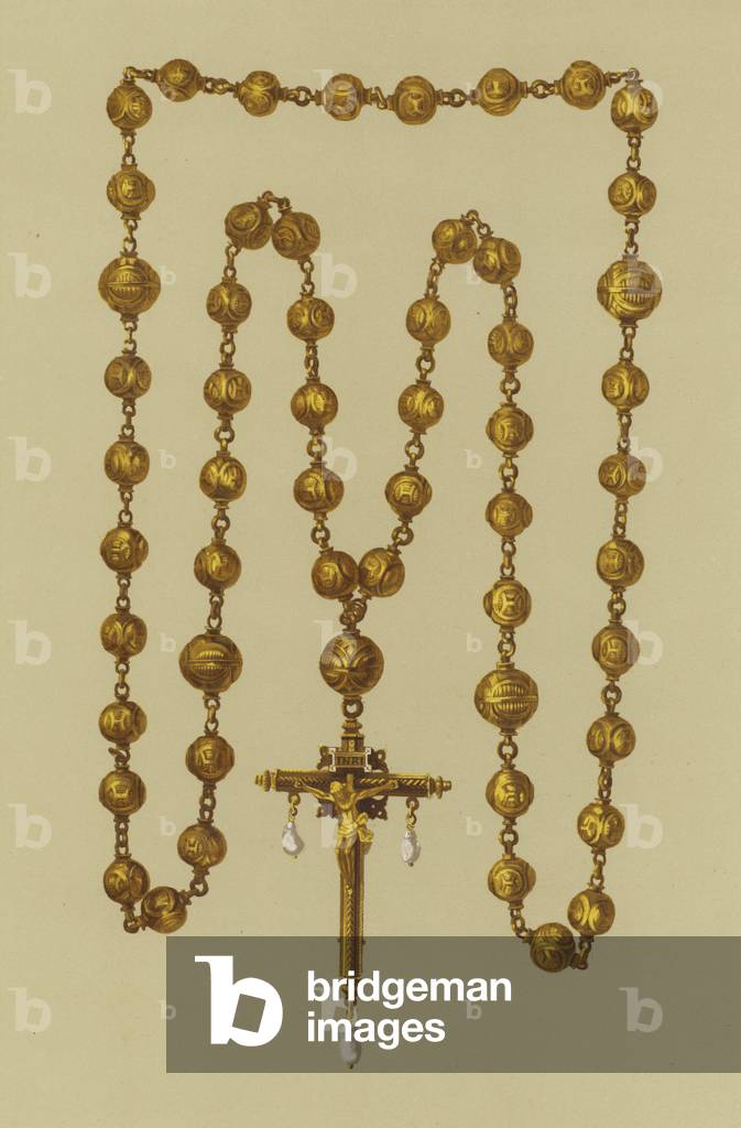 Gold Rosary and Crucifix of Mary Queen of Scots (chromolitho)