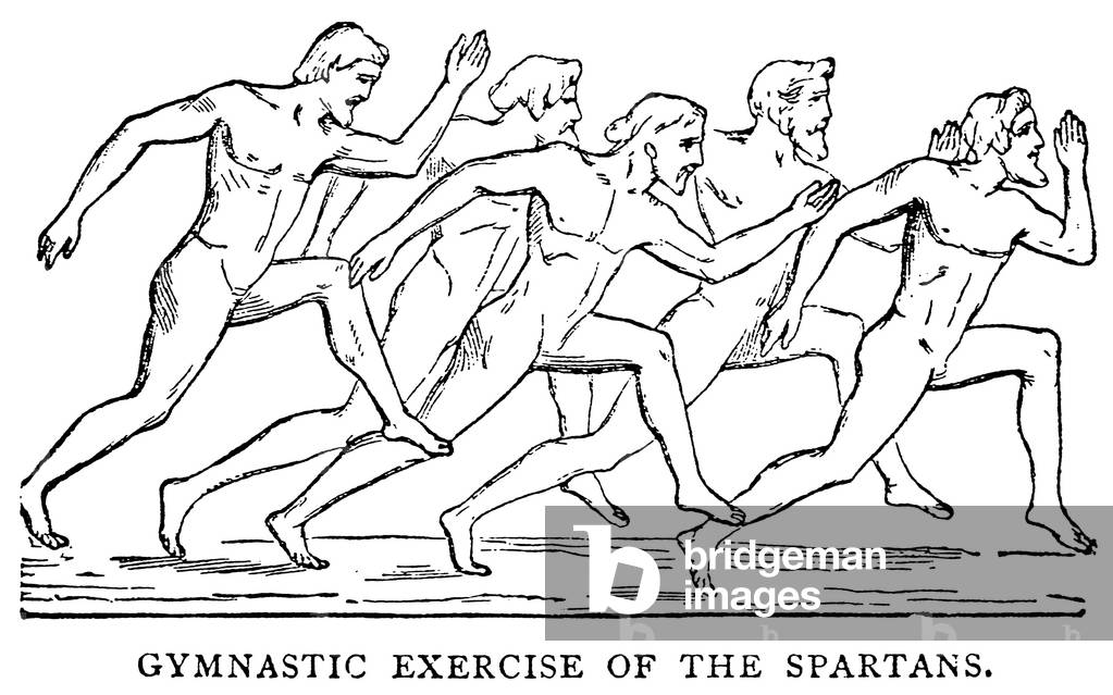 Gymnastic exercise of the Spartans, illustration from 'The Illustrated History of the World', c.1880 (litho)