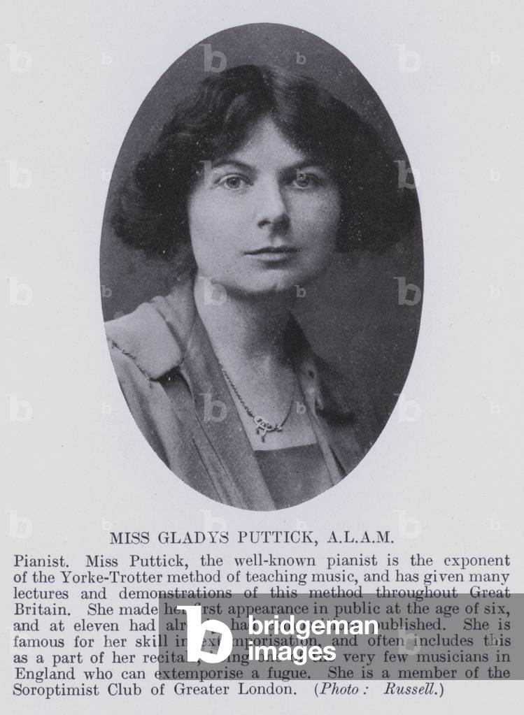 Miss Gladys Puttick, ALAM (b/w photo)
