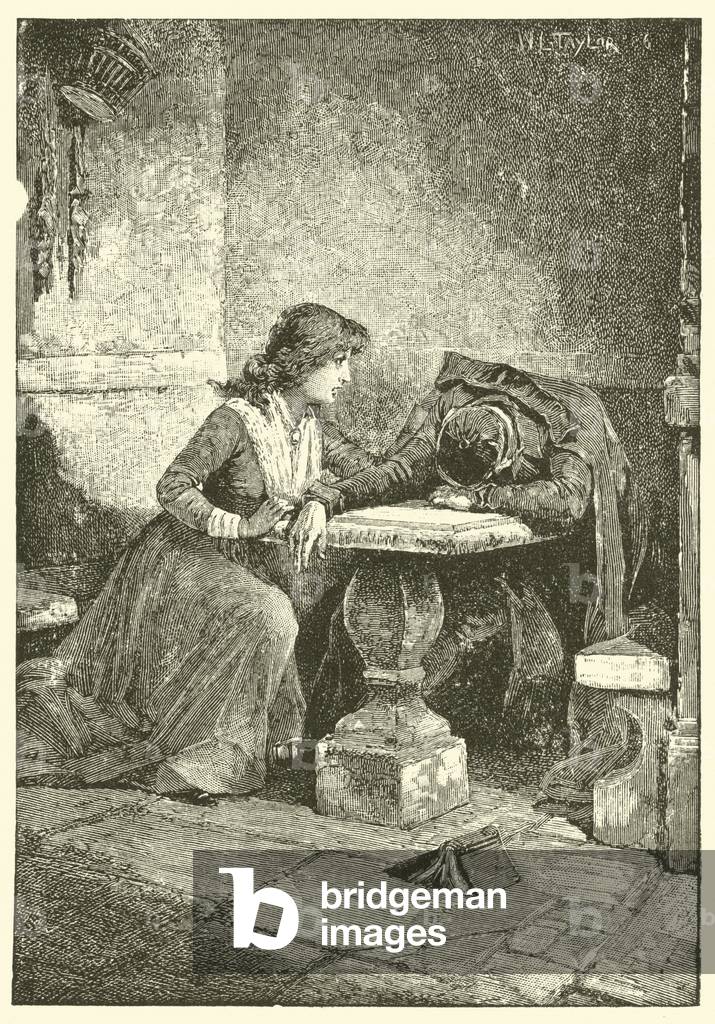 Dorothea finds her husband in the garden (engraving)