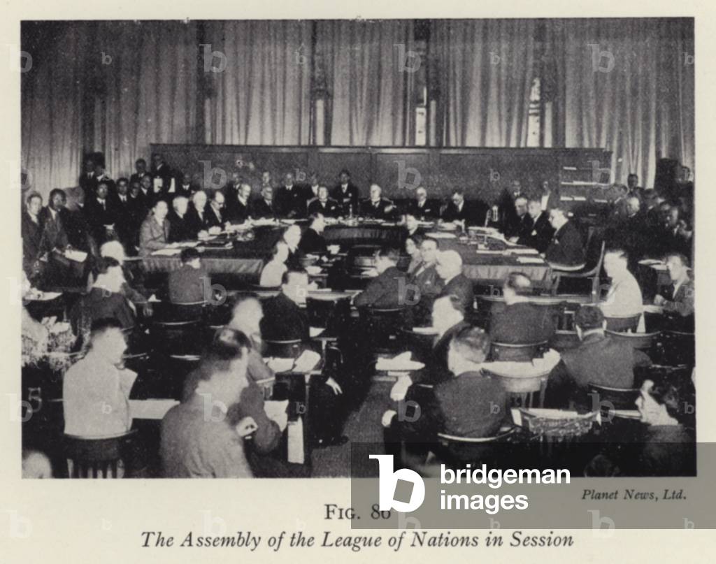 The Assembly of the League of Nations in Session (b/w photo)