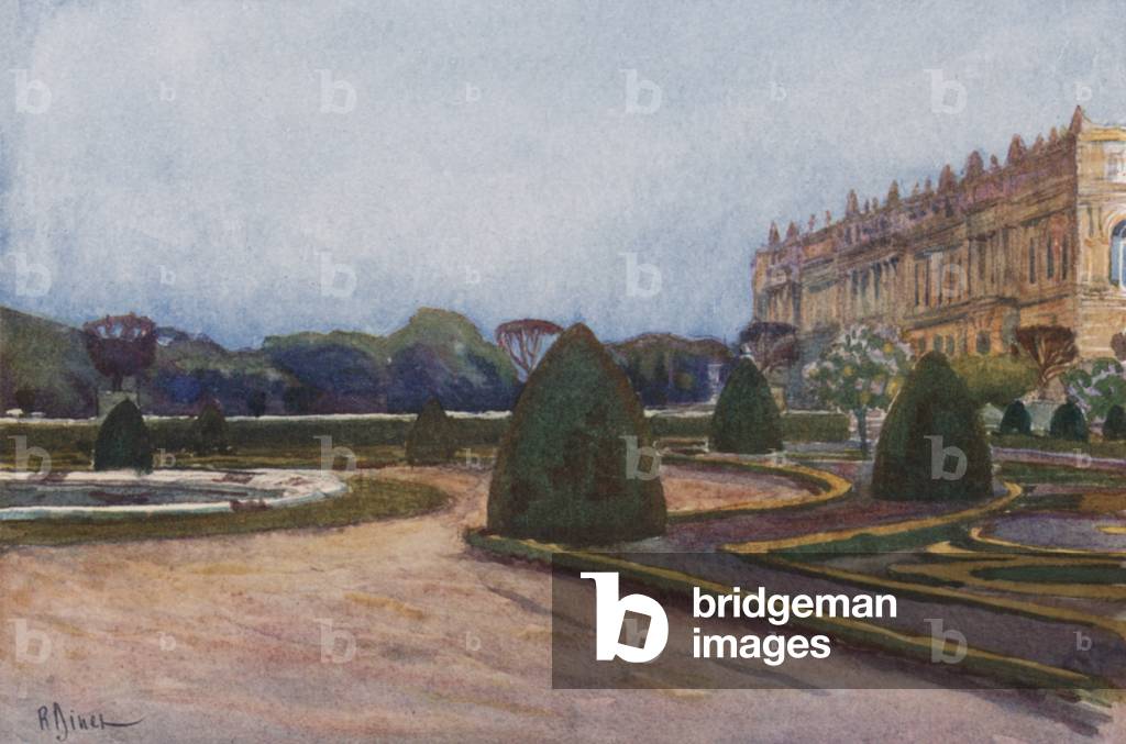 Southern Parterre, Versailles (colour litho)