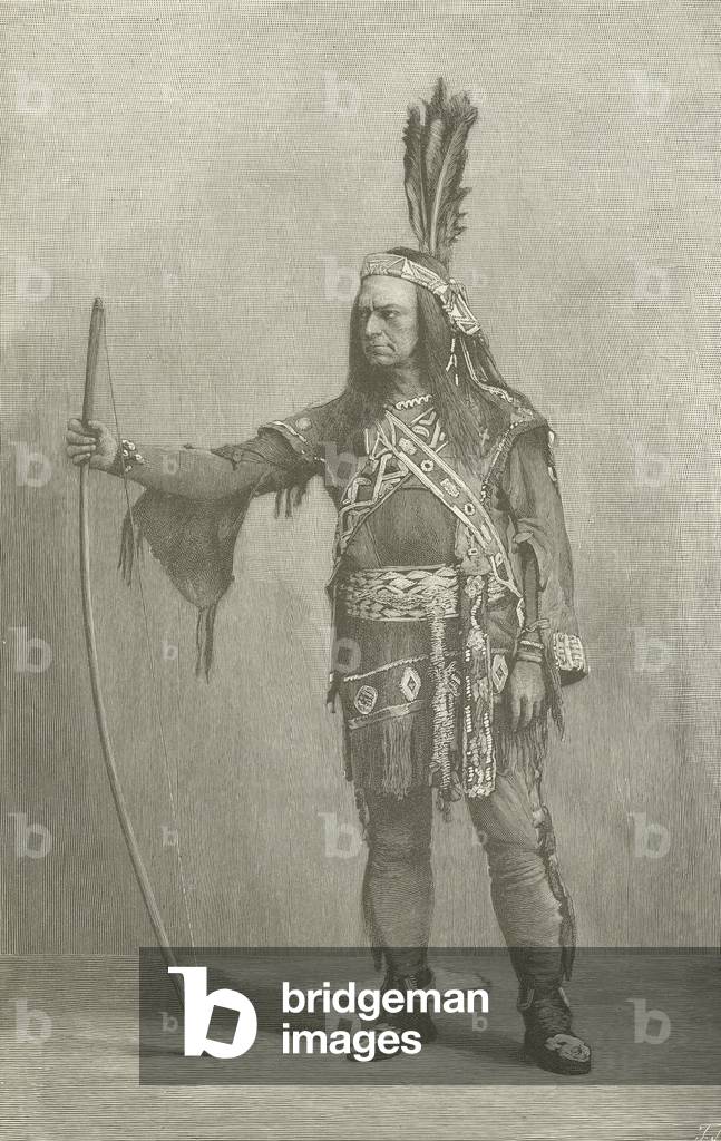 Edwin Forrest, American actor, as Metamora (engraving)