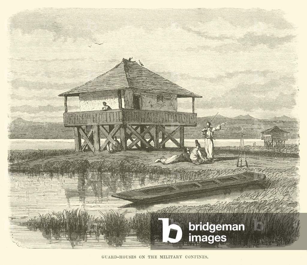 Guard-houses on the military confines (engraving)