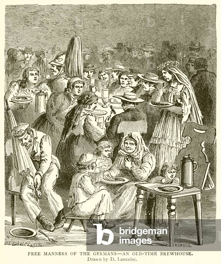 Free Manners of the Germans--An Old-Time Brewhouse (engraving)