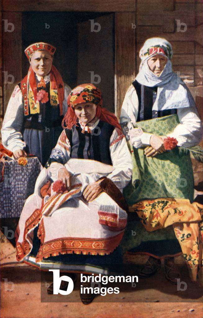 Latvia: Peasant broiderers of Rucava (colour photo)