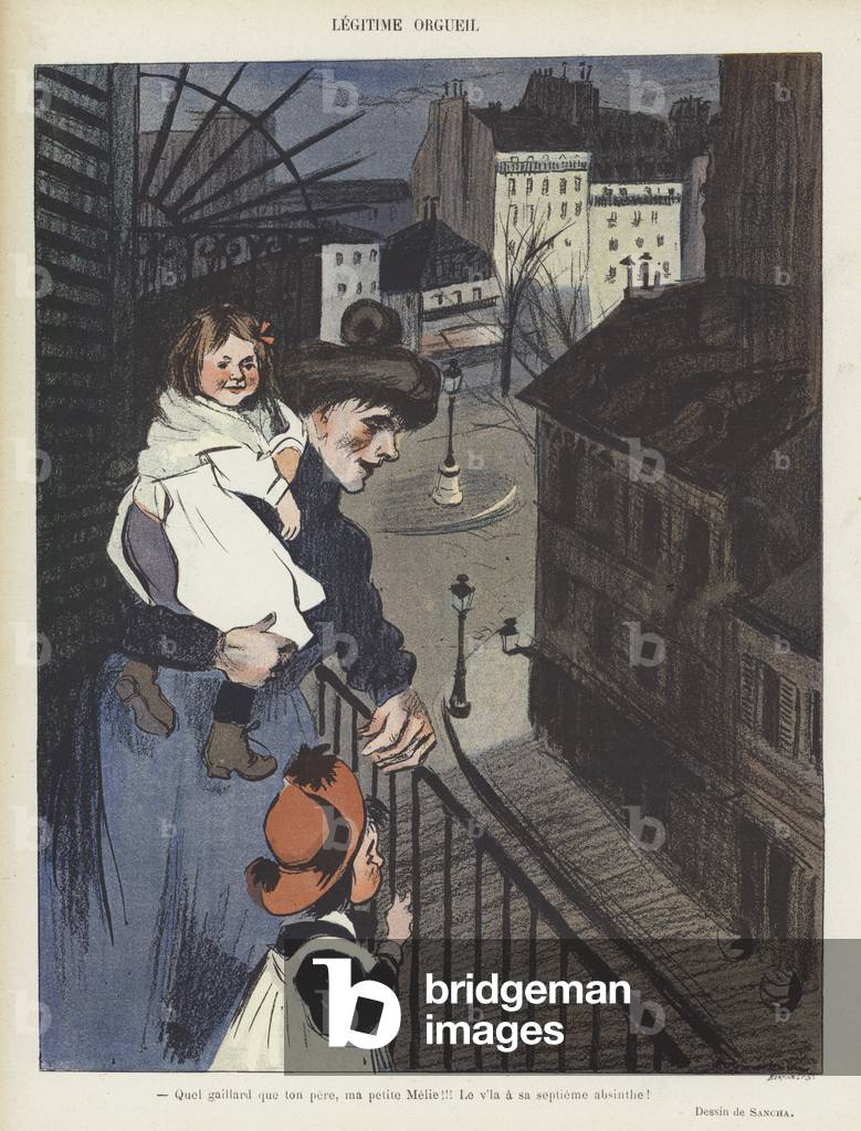 Illustration for Le Rire (colour litho)