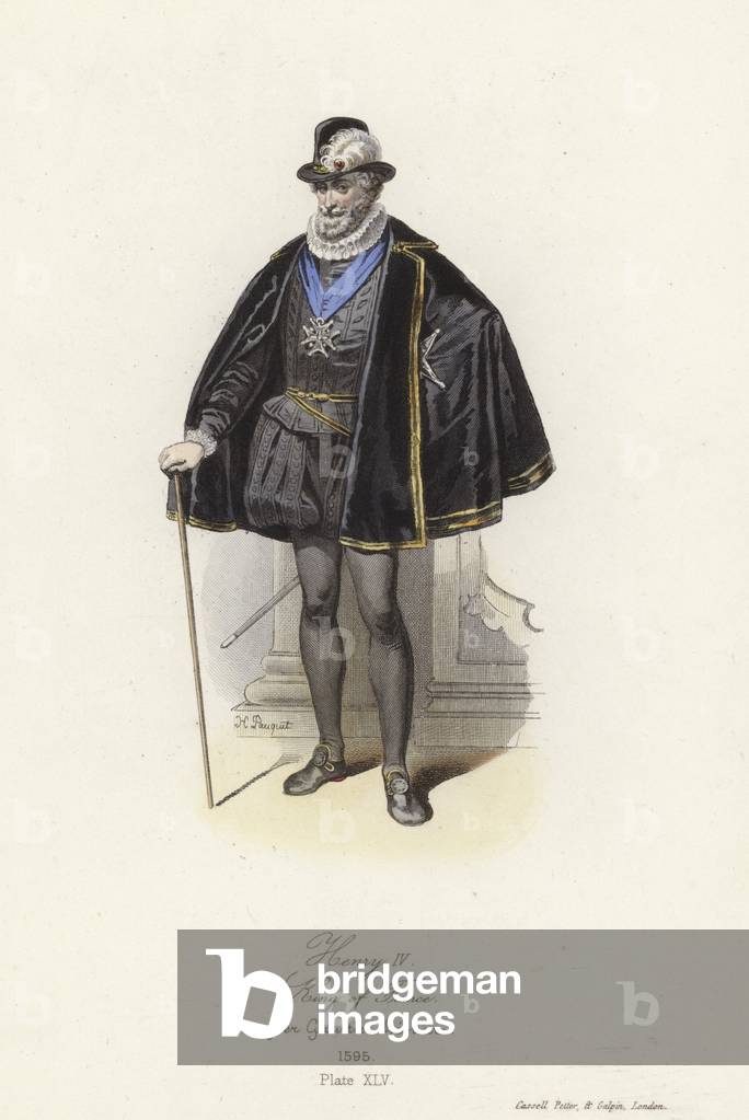 King Henry IV of France (coloured engraving)