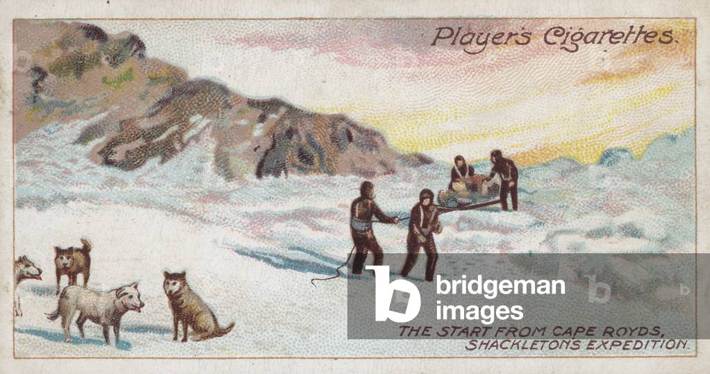 The Start from Cape Royds, Shackleton's Expedition (chromolitho)