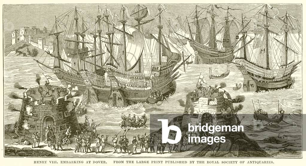 Henry VIII Embarking at Dover (engraving)