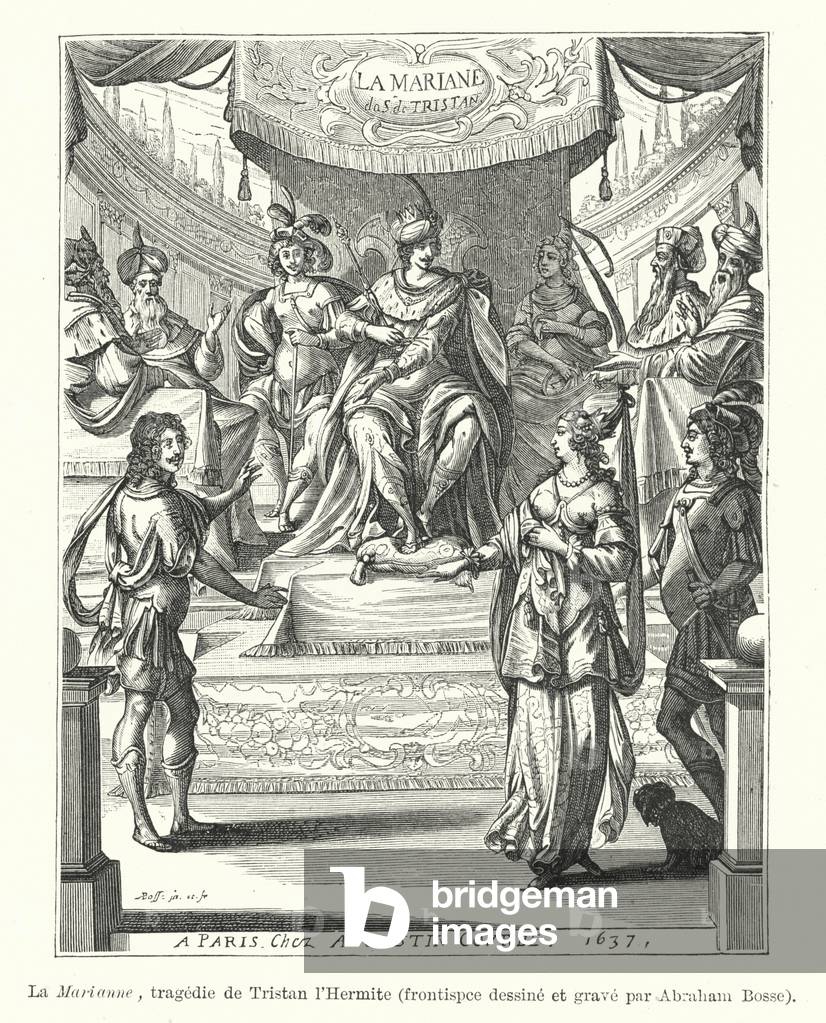 La Marianne, tragedie de Tristan l'Hermite, frontispce dessine et grave par Abraham Bosse (engraving)