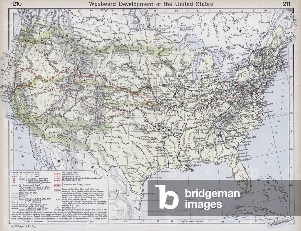Westward Development of the United States (colour litho)