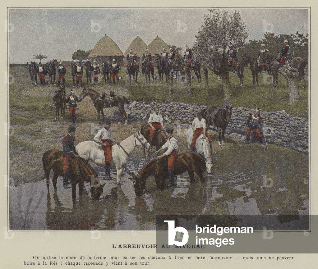 L'Abreuvoir au Bivouac (coloured photo)