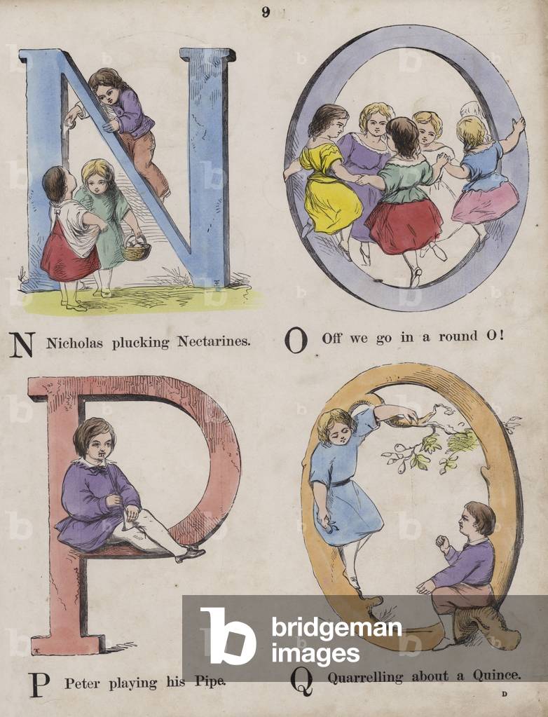 Children's Alphabet (coloured engraving)