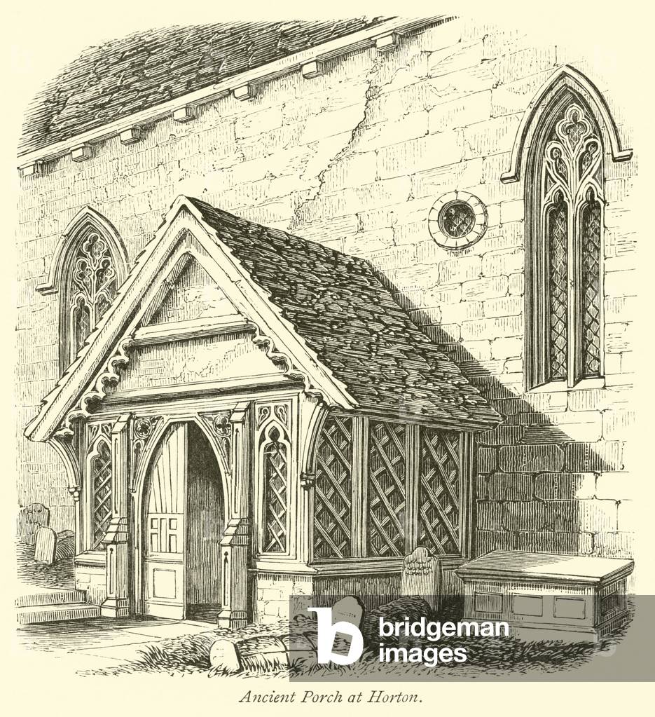 Ancient Porch at Horton (engraving)