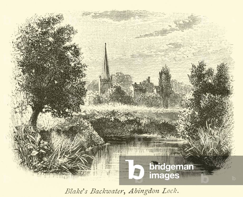 Blake's Backwater, Abingdon Lock (engraving)