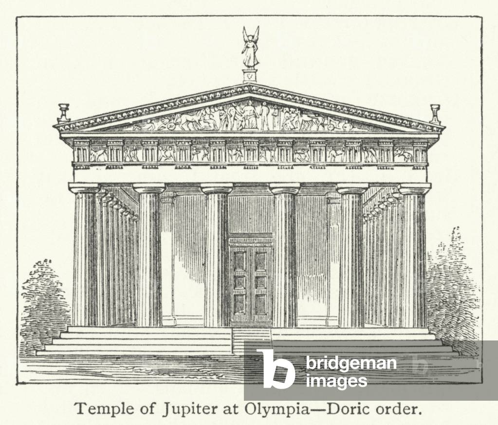 Temple of Jupiter at Olympia, Doric order (engraving)