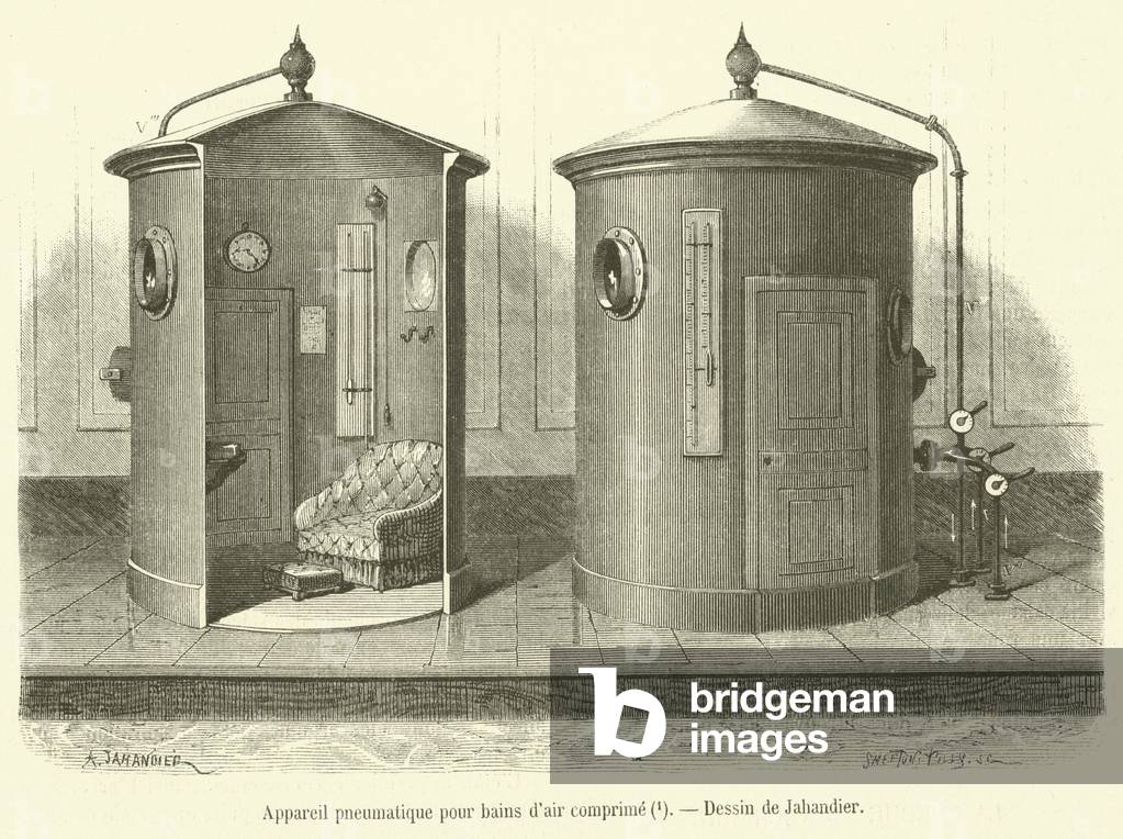 Appareil pneumatique pour bains d'air comprime (engraving)