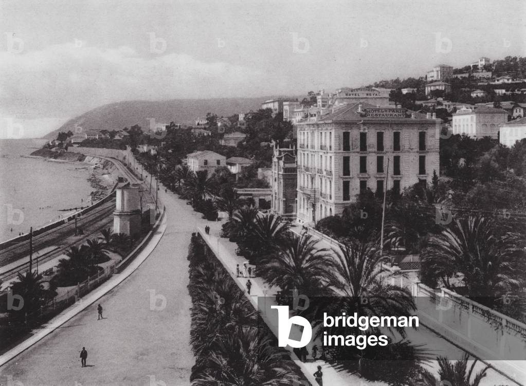 San Remo, Passeggiata dell'imperatrice (b/w photo)