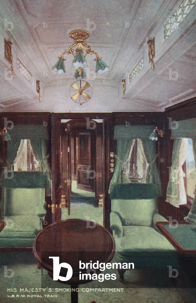 The King's smoking compartment on the royal train on the London & North Western Railway (photo)
