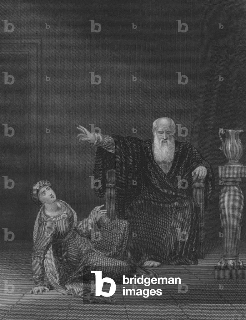 The Prophet Ahijah and the Wife of King Jeroboam (engraving)