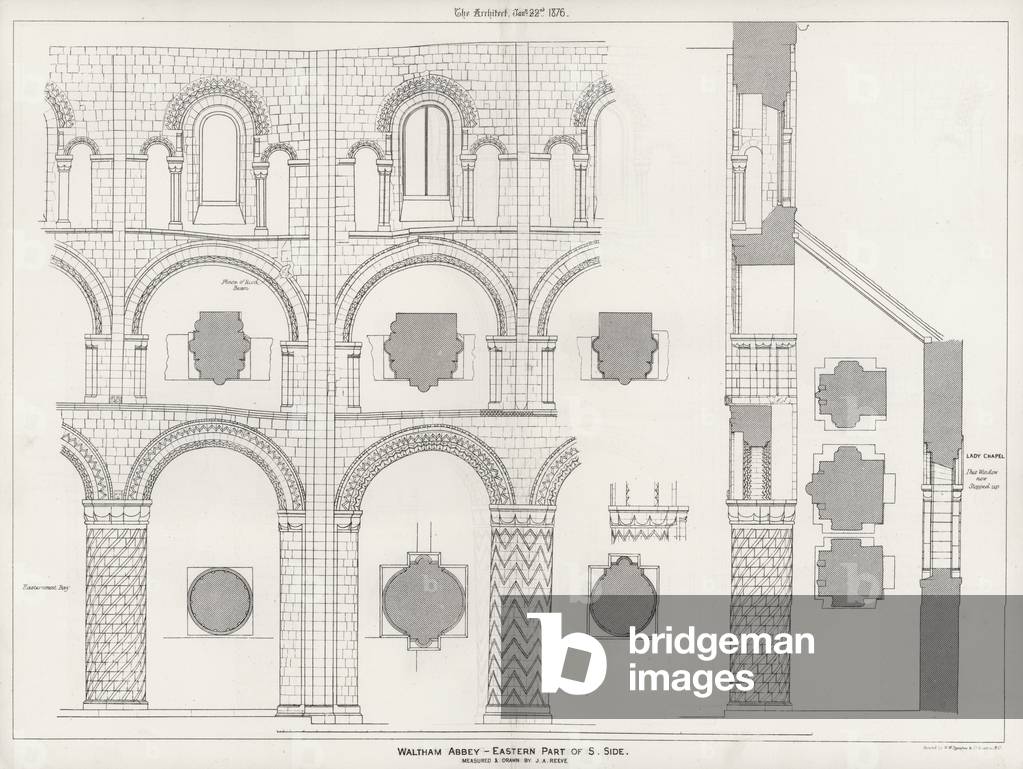 Waltham Abbey, Eastern Part of South Side (engraving)