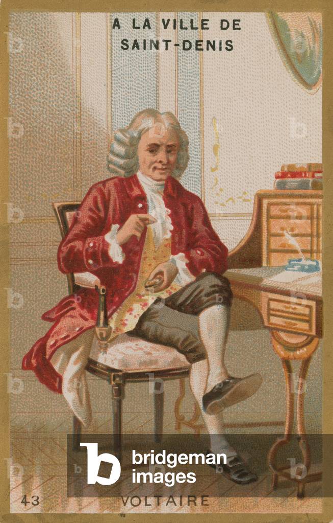 Voltaire, French Enlightenment writer and philosopher (chromolitho)