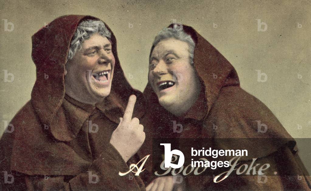 Two Monks, A Good Joke (colour photo)