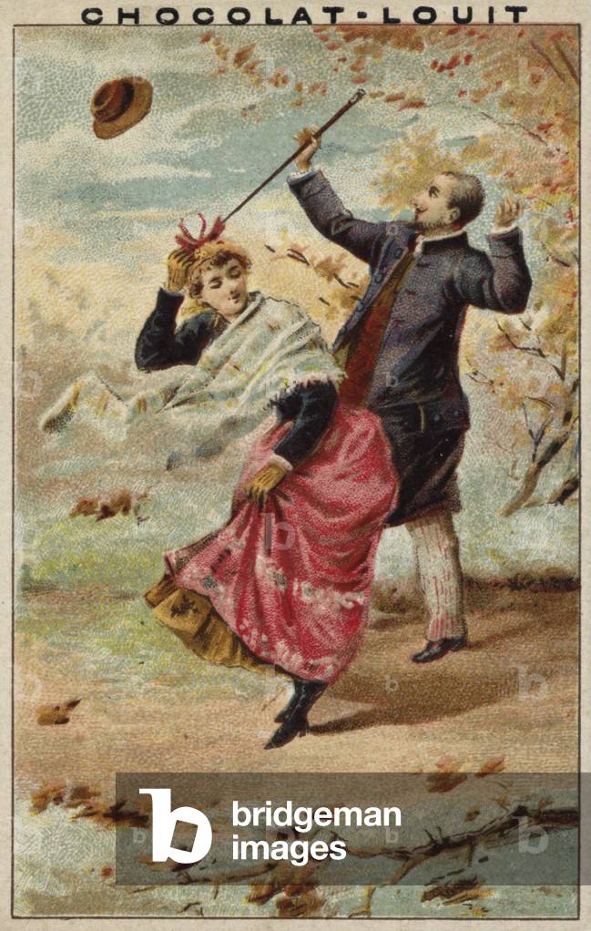 A walk on a windy day (chromolitho)