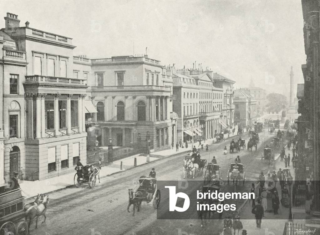 Regent Street and Waterloo Place (b/w photo)