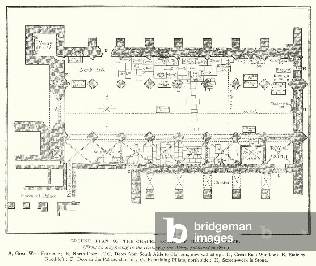 Ground Plan of the Chapel Royal of Holyrood House (engraving)