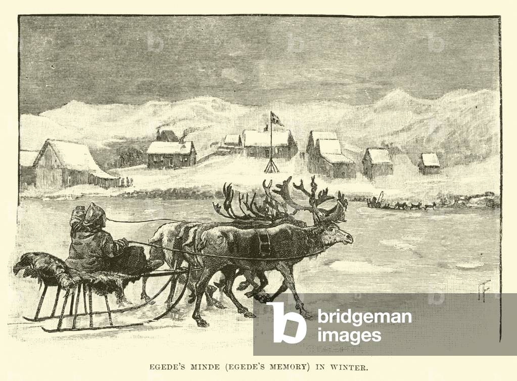 Egede's Minde (Egede's Memory) in Winter (engraving)