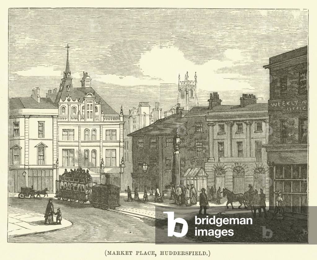 Market place, Huddersfield (engraving)