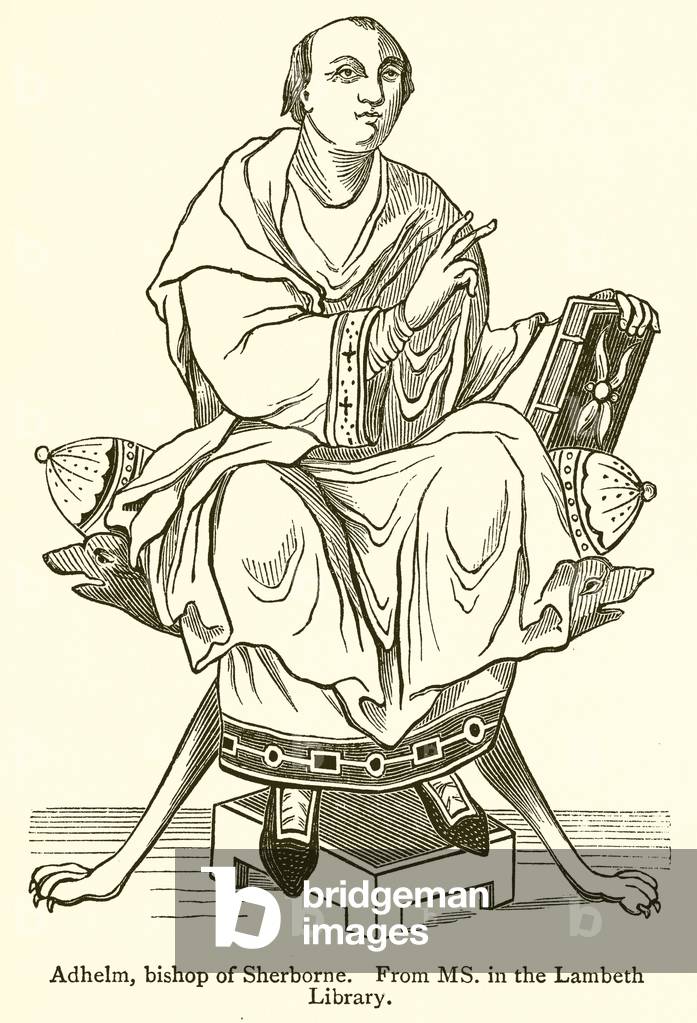 Adhelm, Bishop of Sherborne (engraving)