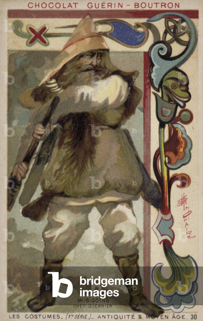 Visigoth warrior chieftain (chromolitho)