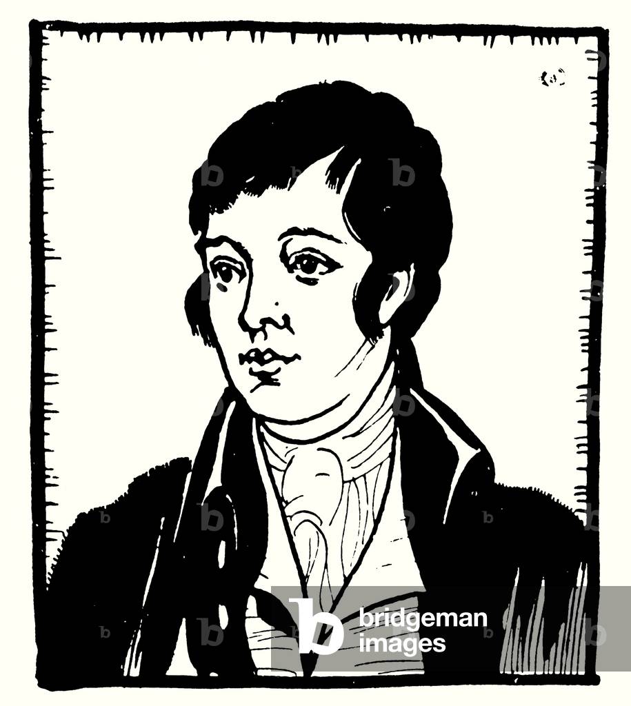 Silhouette portrait, Robert Burns (lithograph)