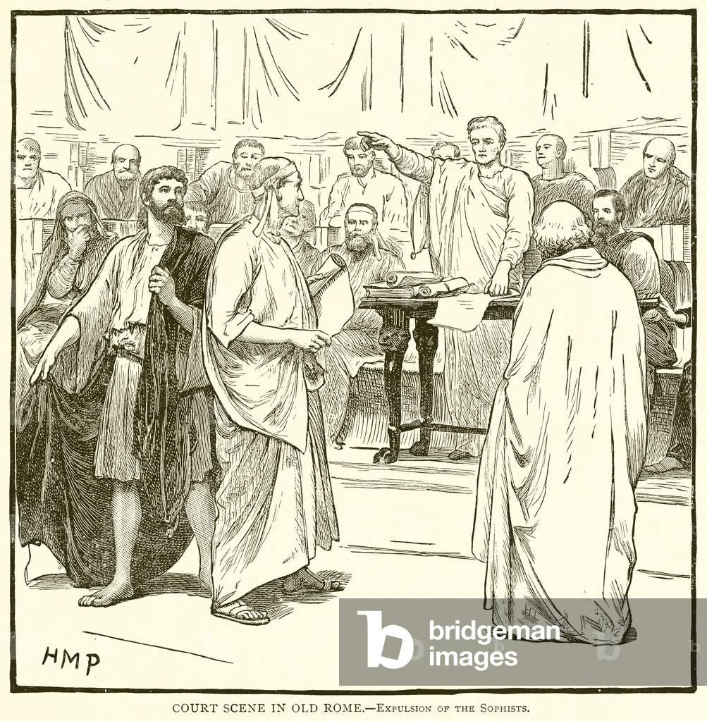 Court Scene in Old Rome.--Expulsion of the Sophists (engraving)