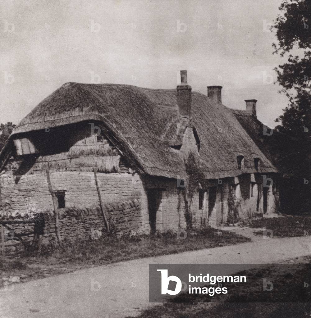Cotswolds: Chipping Campden, Old Cottages (b/w photo)