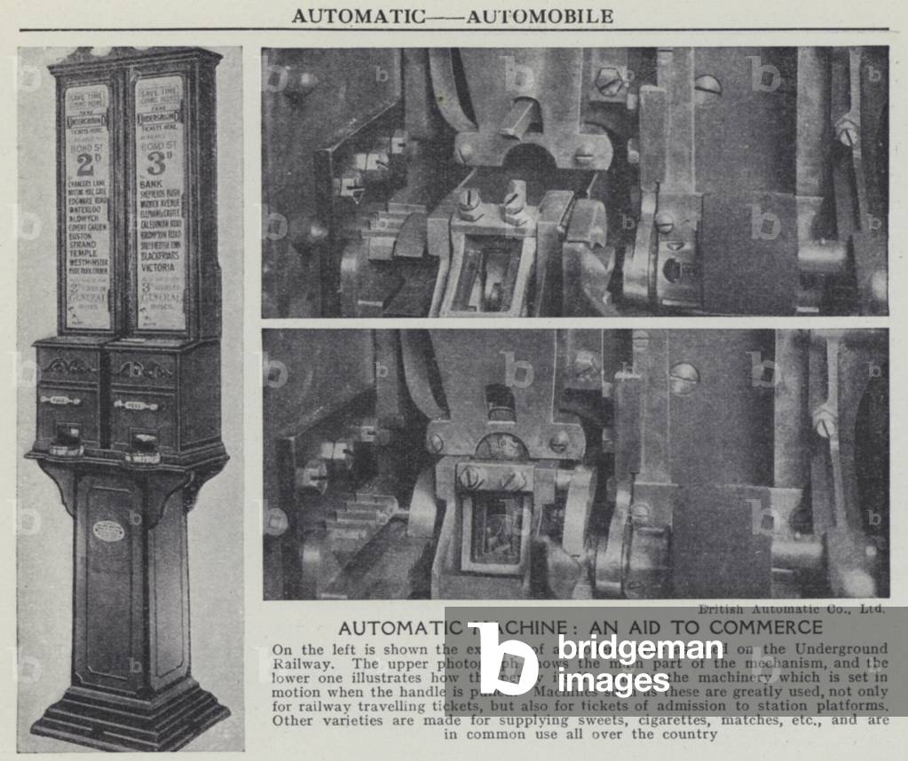 Automatic machine, An aid to commerce (b/w photo)
