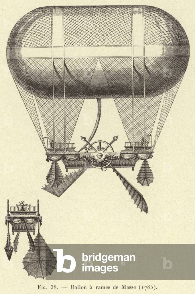 Ballon a rames de Masse (1785) (engraving)