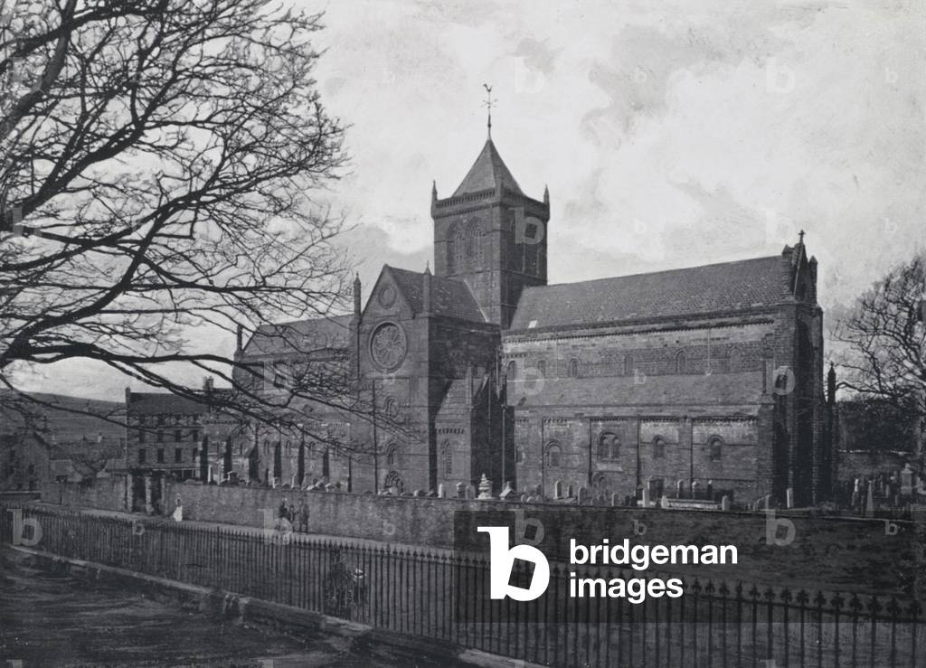 Scotland: St Magnus' Cathedral, Kirkwall (b/w photo)