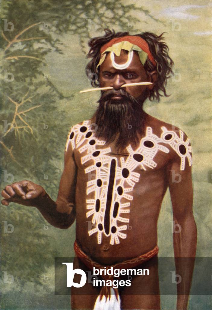 Australia: The medicine man & his magic markings (colour photo)