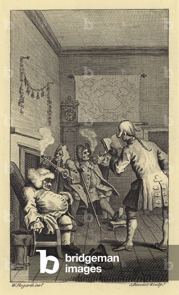 Scene from Tristram Shandy by Laurence Sterne (engraving)