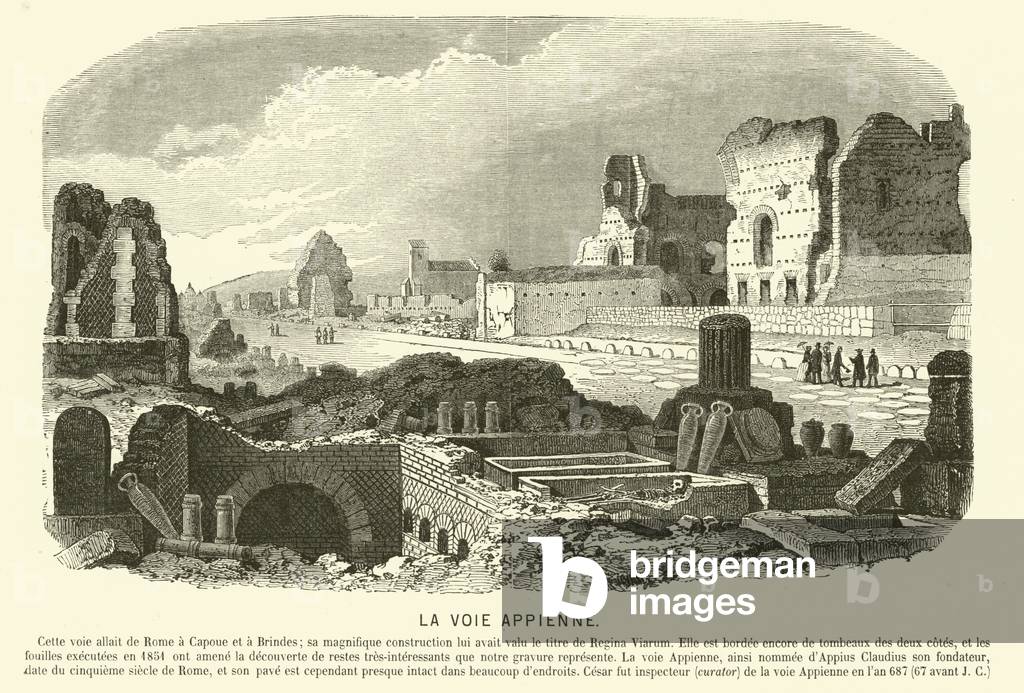 The Appian Way, Rome, Italy (engraving)