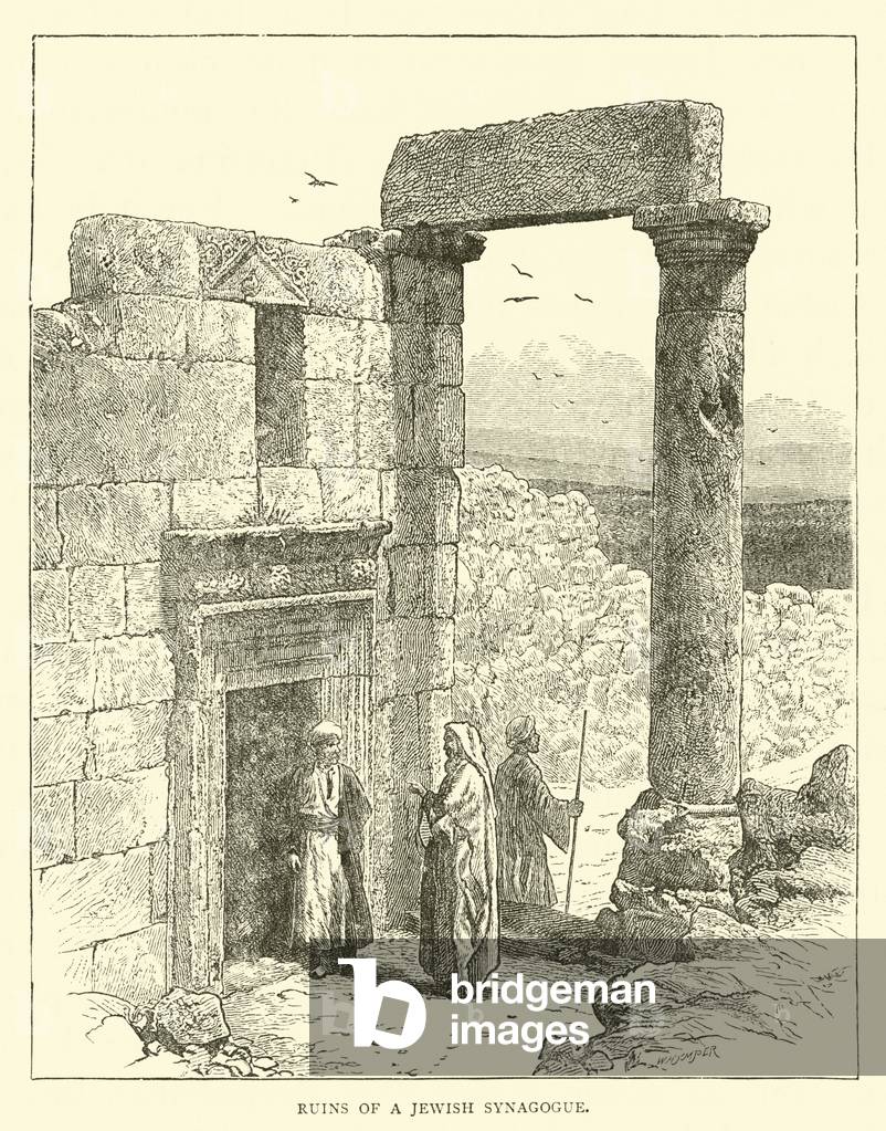 Ruins of a Jewish synagogue (engraving)