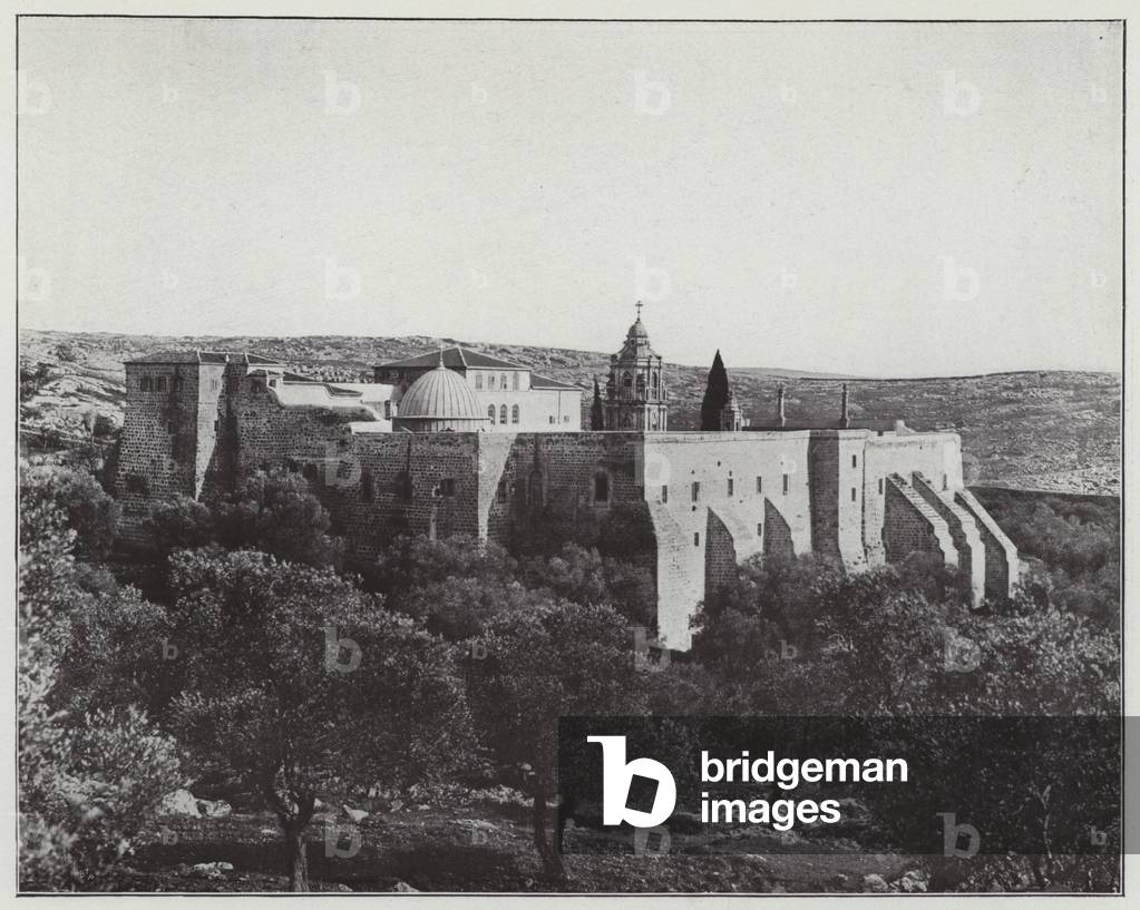 Suburbs of Jerusalem, Sainte-Croix, Orthodox Greek Seminary (b/w photo)